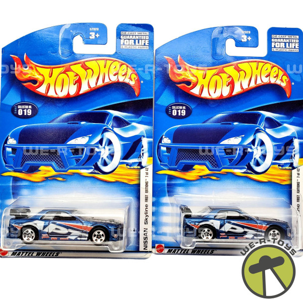Hot Wheels Nissan Skyline 2000 First Editions Lot of 2 #19 APT Mattel NRFP