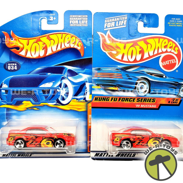 Hot Wheels Kung Fu Force Series '99 Mustang Lot of 2 Vehicles 2000 Mattel NRFP