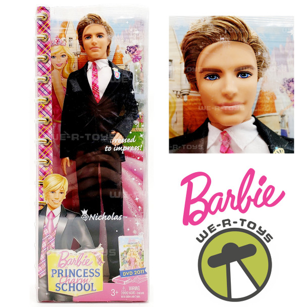 Barbie Princess Charm School Prince Nicholas Doll 2010 Mattel V6828