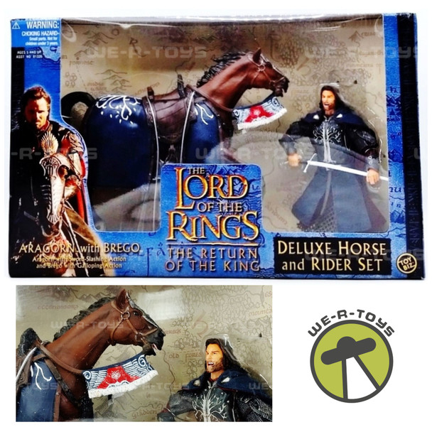 Lord of the Rings ROTK Aragorn with Brego Deluxe Horse & Rider Set ToyBiz NRFB