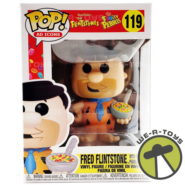 The Flintstones Funko Pop! Ad Icons Fruity Pebbles Fred Flintstone with Cereal Vinyl Figure