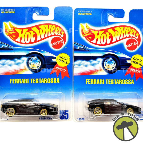 Hot Wheels Lot of 2 Black Ferrari Testarossa Gold Medal Speed Mattel NRFP