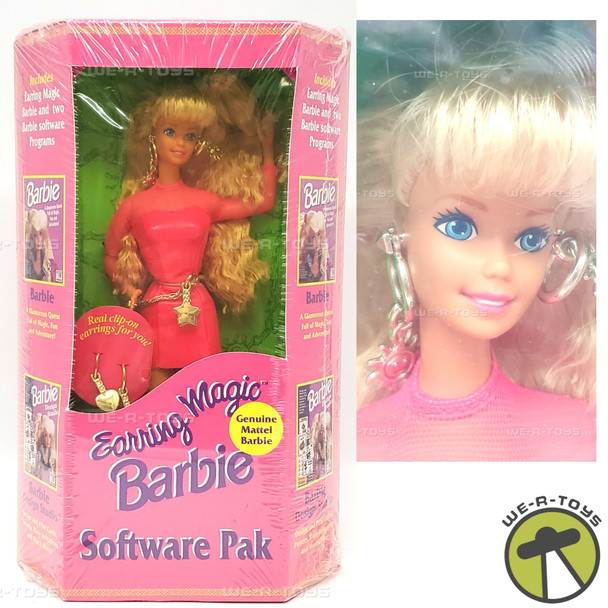 Earring Magic Barbie Doll Software Pak Genuine Radio Shack 1991 Mattel NEW