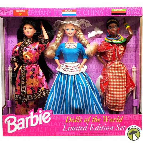 Barbie Dolls of the World Gift Set Chinese Dutch Kenyan Dolls 1994 Mattel 12043