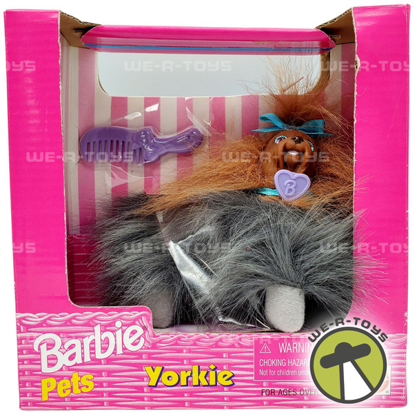 Barbie Pets Yorkie Dog with Blue Bow, Barbie Collar, and Brush Mattel NRFP