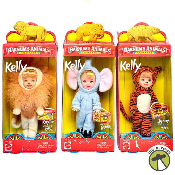 Barbie Kelly Barnum's Animal Crackers Complete Set of Kayla Jenny Kelly Dolls NRFB