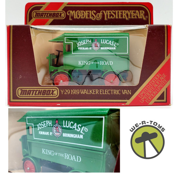 Matchbox Models of Yesteryear Green 1919 Walker Electric Van Matchbox 1984 NRFP