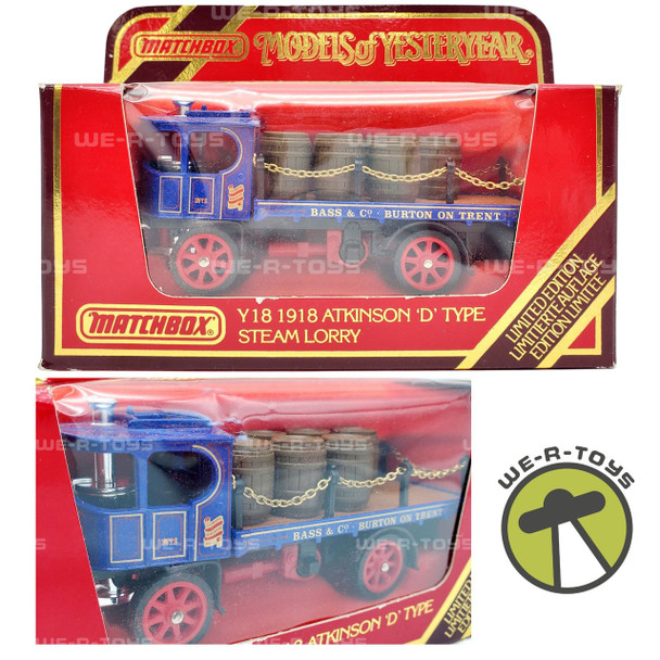 Matchbox Models of Yesteryear 1918 Atkinson D Type Steam Lorry Blue Matchbox 1986 NRFP