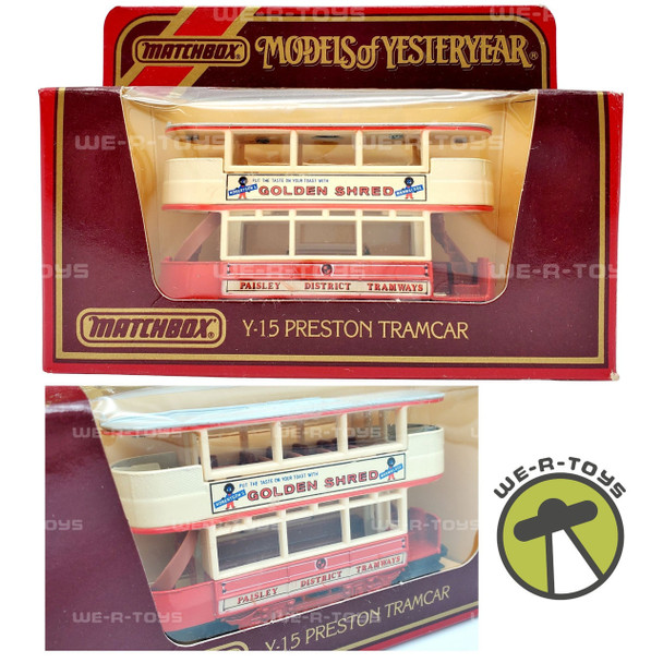 Matchbox Models of Yesteryear Preston Tramcar Orange Golden Shred Matchbox 1986 NRFP