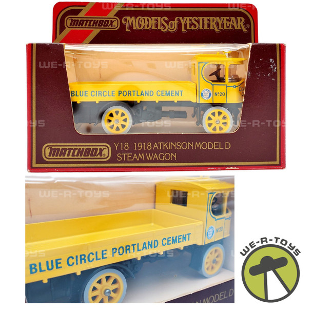 Matchbox Models of Yesteryear 1918 Atkinson Model D Steam Wagon Yellow Matchbox 1984 NRFP