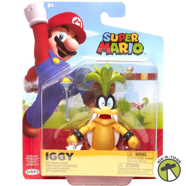 Nintendo Super Mario Collectible Iggy Koopa 4" Poseable Articulated Action Figure
