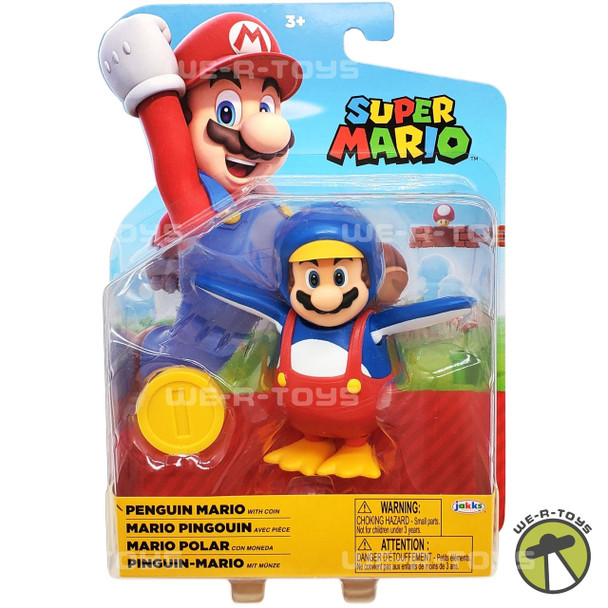 Nintendo Super Mario Collectible Penguin Mario 4" Poseable Articulated Action Figure