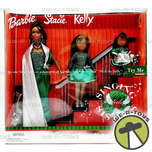 Barbie Stacie Kelly Singing Holiday Sisters African American Dolls Mattel 26261