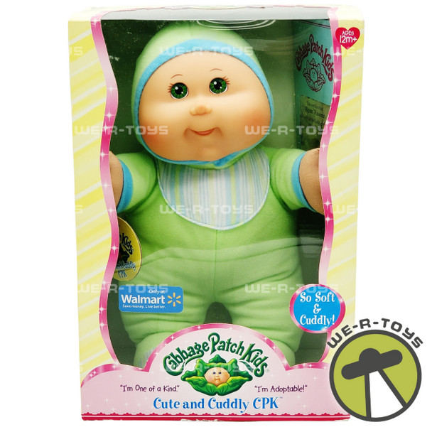 Cabbage Patch Kids Cute and Cuddly CPK Doll Green Eyes 2009 Jakks Pacific NRFB