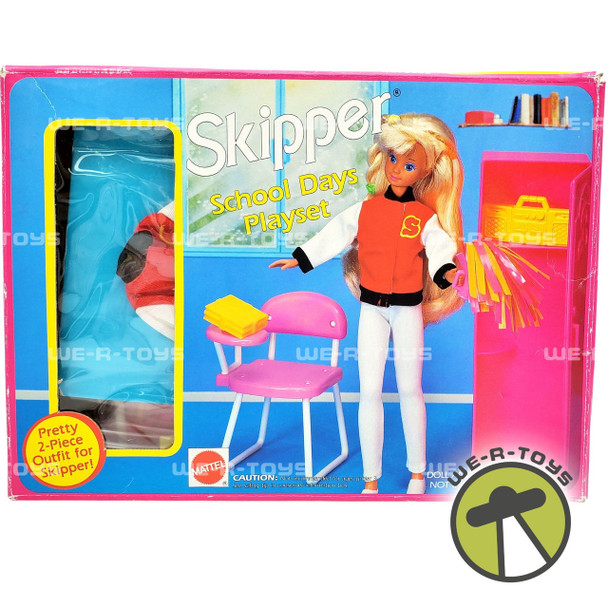 Barbie Skipper School Days Playset Furniture Desk Locker Books & Outfit