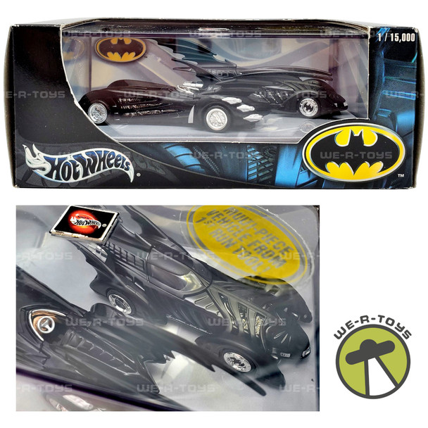 Hot Wheels Batman & Robin and Batman Forever Batmobiles With Case Mattel NRFP