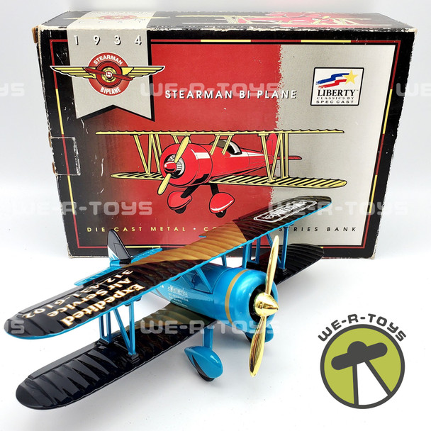 1934 Stearman Bi Plane Die Cast Collector Series Bank JC Whitney & Co NEW