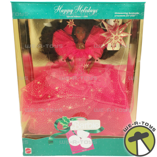 Barbie Happy Holidays 1990 African American Doll 1990 Mattel 4543 NRFB