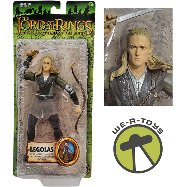 Lord of the Rings Legolas Dagger-Slashing Action Figure 2003 Toy Biz 81386 NRFP