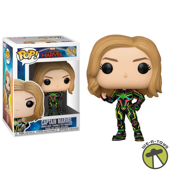 Funko Pop Marvel 516 Captain Marvel with Neon Suit Bobblehead Vinyl Figure