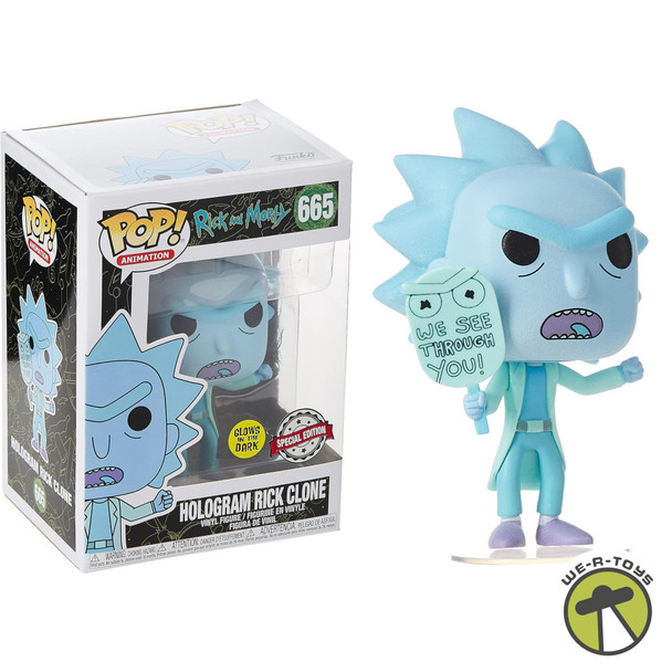 Funko Pop! Animation: Rick and Morty Hologram Rick Clone Glow in The Dark Figure