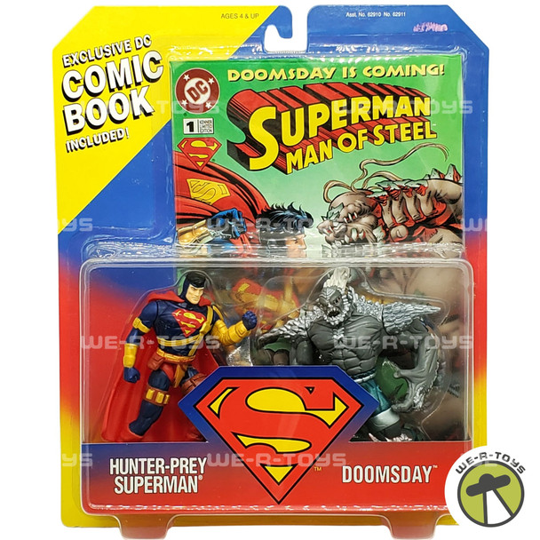 Superman Man of Steel Hunter Prey Superman and Doomsday Action Figures 1995