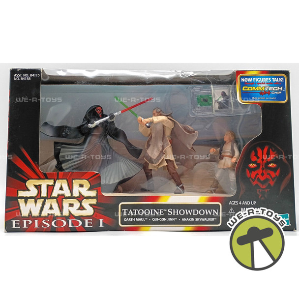 Star Wars Episode 1 Tatooine Showdown Darth Maul Qui-Gon & Anakin Figures NRFP