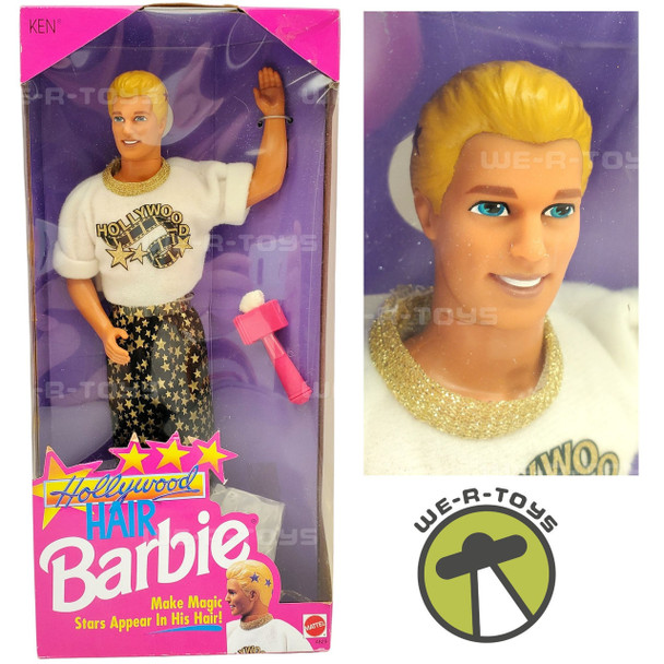 Barbie Hollywood Hair Ken Doll Barbie Magic Stars Appear in Hair 1992 Mattel NRFP