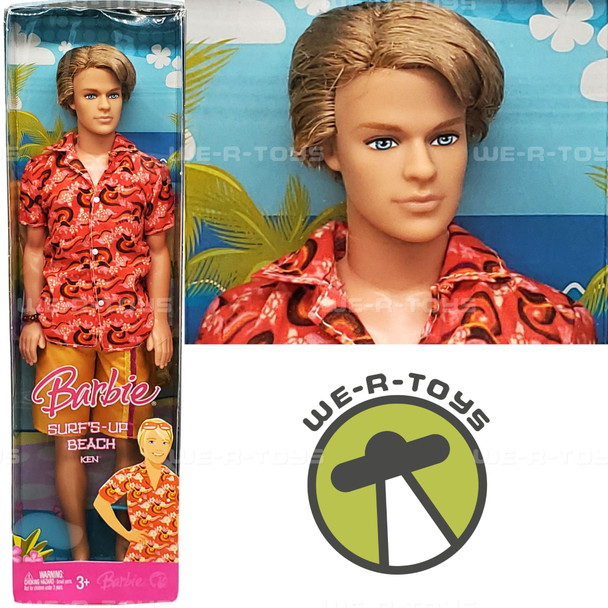 Barbie Surf's Up Beach Ken in Hawaiian Shirt Doll 2007 Mattel L9548