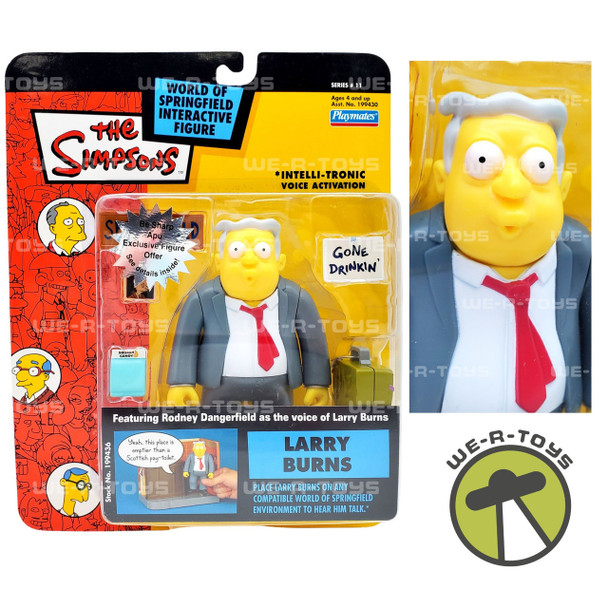 The Simpsons World Of Springfield Larry Burns Action Figure Playmates NRFP