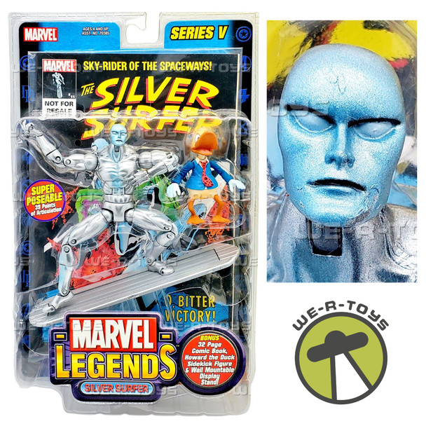 Marvel Legends Series V Silver Surfer Action Figure & Comic Book ToyBiz 2003 NEW