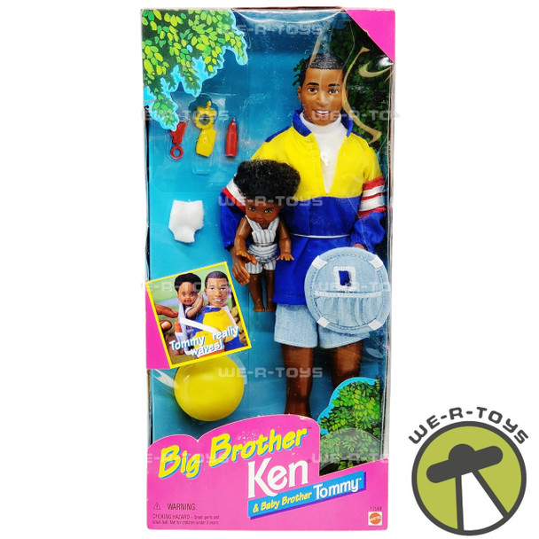 Barbie Big Brother Ken & Baby Brother Tommy Dolls African American 17588 NRFB