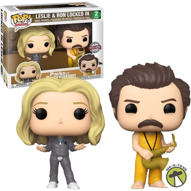 Funko Pop TV Parks and Recreation Leslie & Ron Locked In Vinyl Figure 2-Pack