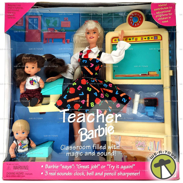 Teacher Barbie Doll & Kids Set Brunette and Blonde 1995 Mattel No. 13914