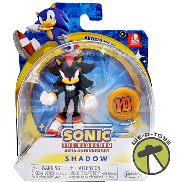 Sonic the Hedgehog 30th Anniversary Shadow & 10 Rings Figure Jakks Pacific NEW