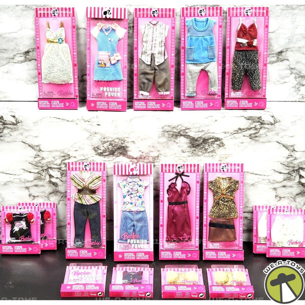 BARBIE FASHIONS LOT ~ ASSORTED ~ PACKAGES HAVE WEAR ~ SEE PHOTOS (Lot of 17)