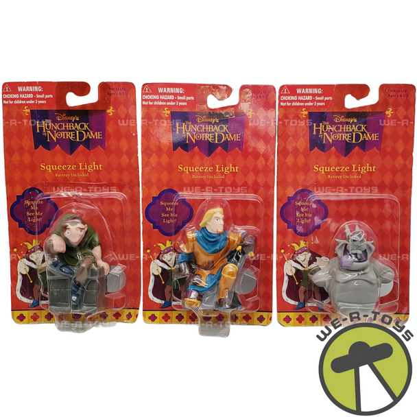 Disney Lot of 3 Hunchback of Notre Dame Squeeze Lights 1990s Janex 11375 NRFP