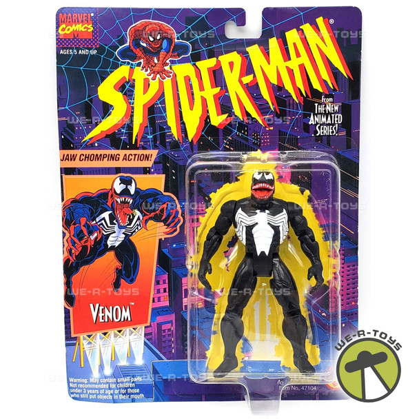 Marvel Comics Spider-Man Venom Action Figure with Jaw Chomping Action NRFP