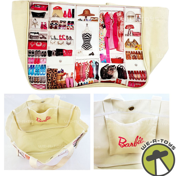Barbie Basics Silkstone Wardrobe Canvas Tote Bag with Interior Pocket USED
