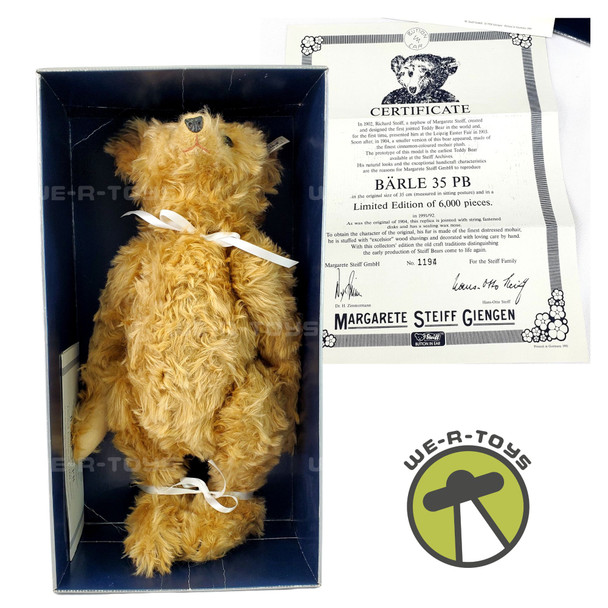Steiff Teddy Bear 35 PB 1904 True Replica Bärle LE 6000 Genuine Mohair 1991 USED