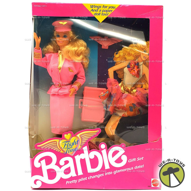 Barbie Flight Time Doll Gift Set with Suitcase and Outfit 1989 Mattel #9584
