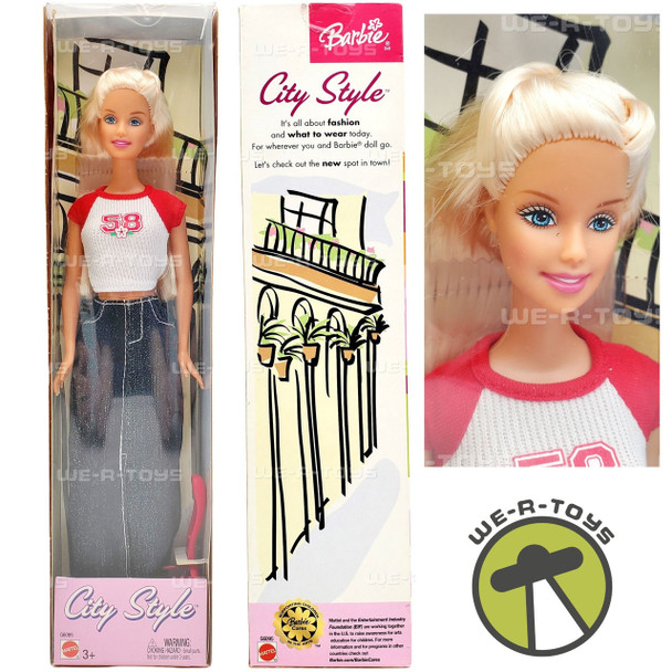 Barbie City Style Doll Denim Skirt & T-shirt 2003 Mattel #G6095 NRFB