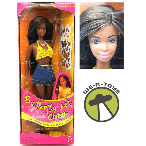 Barbie Butterfly Art Christie Doll with Temporary Tattoos 1998 Mattel 20360 NEW