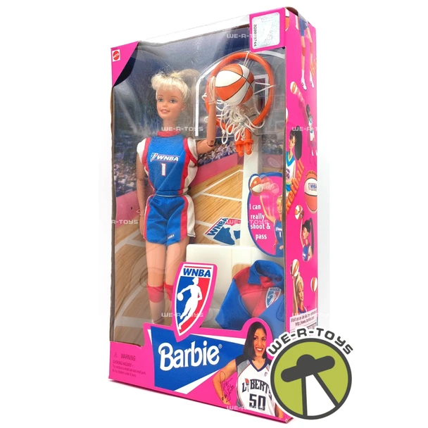 WNBA Basketball Barbie Doll Blonde With Basketball & Goal 1998 Mattel 20205