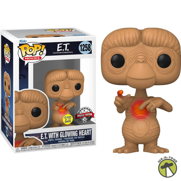 E.T. Funko E.T. 40th Anniv. Pop! Movies Figurine E.T. w/Heart (Glow-in-The-Dark)
