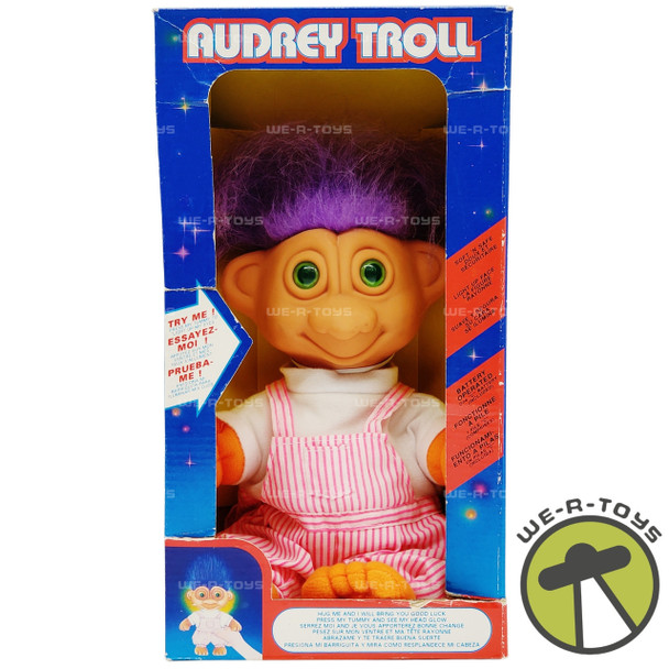 Trolls Audrey Troll 10" Doll Purple Hair Green Eyes USED