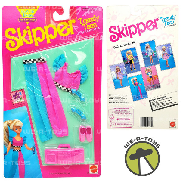 Barbie Fashions for Skipper Trendy Teen Blue and Pink Workout Set Mattel NRFP