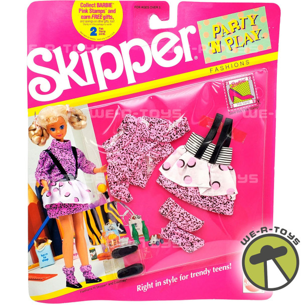 Barbie Skipper Party 'N Play Fashions Black and Pink Suspender Skirt & Top NRFP