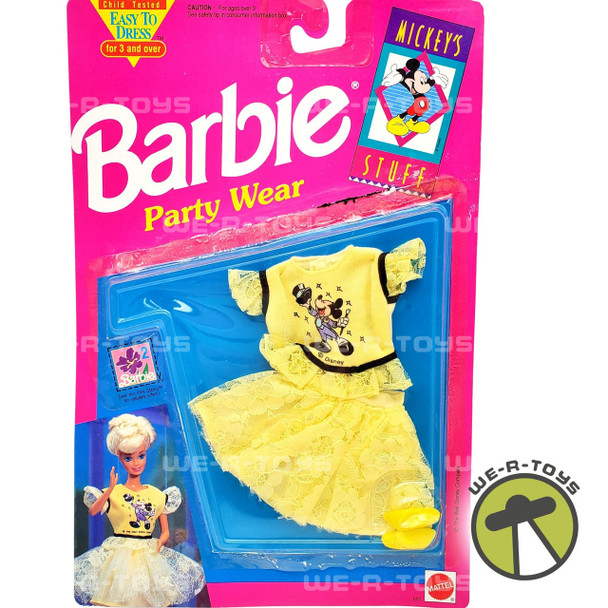 Barbie Party Wear Mickey's Stuff Fashion Yellow Mickey Dress Mattel 1992 NRFP