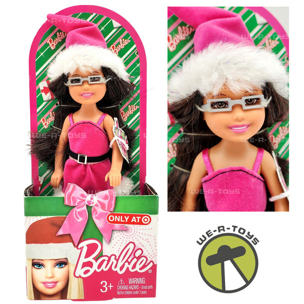 Barbie Chelsea Doll Target Exclusive Pink Santa Outfit and Glasses 2010 NRFP